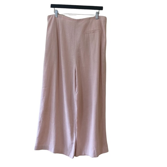 Topshop Coco Wide Leg Crop Linen Blend Trousers - Picture 7 of 9